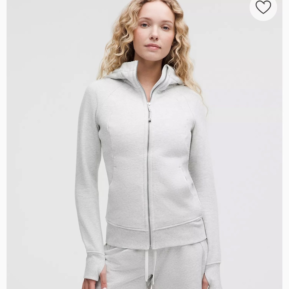 Lululemon Gray Hoodie Scuba Full-Zip Hoodie Size 6 Athletic Casual Pockets